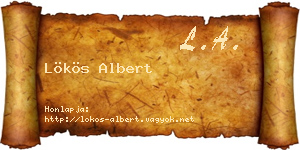 Lökös Albert névjegykártya