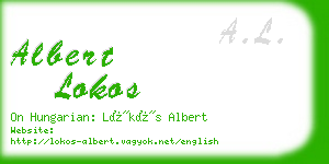 albert lokos business card